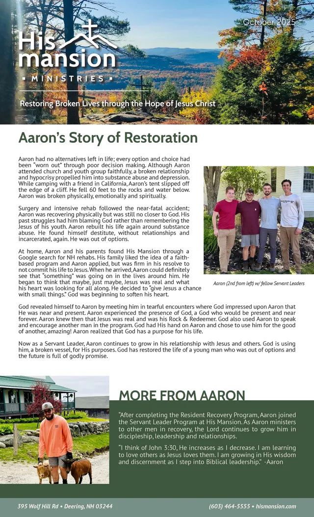 Page 1 of 2 of the printed October 2025 Newsletter