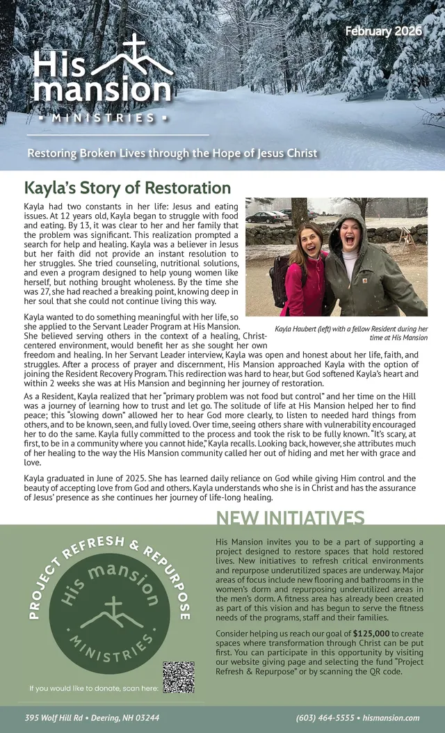 Page 1 of 2 of the printed February 2026 Newsletter