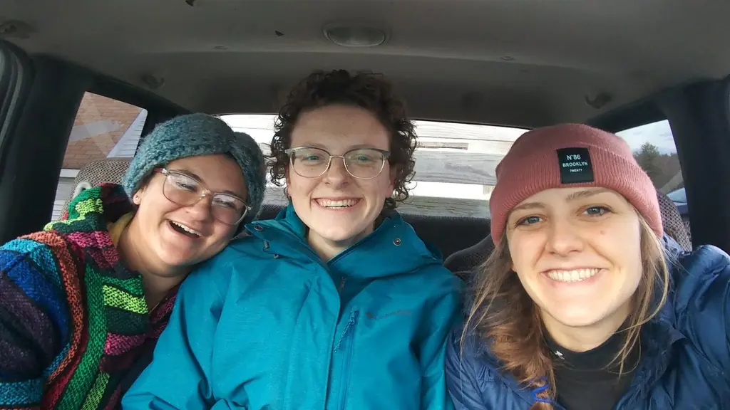 Amanda (center) on a visit with friends