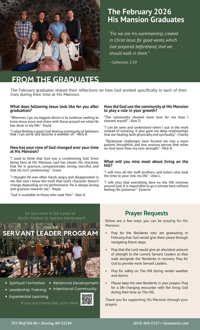 Page 2 of 2 of the printed February 2026 Newsletter