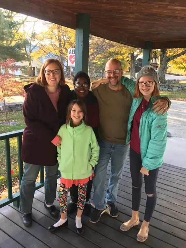 Christina visiting with her family during her time in the Residential Program.