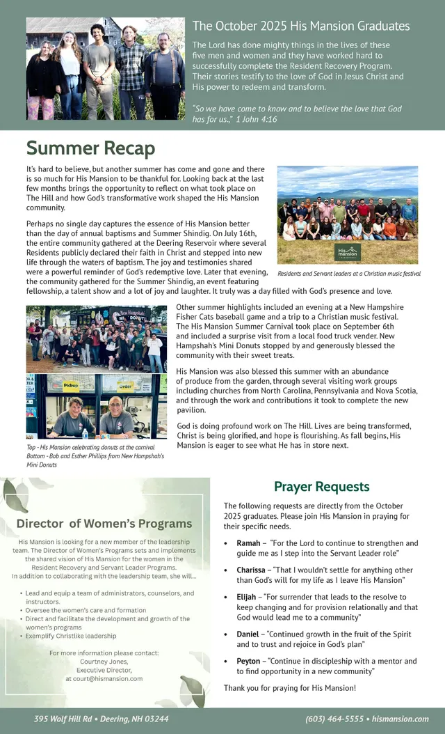 Page 2 of 2 of the printed October 2025 Newsletter